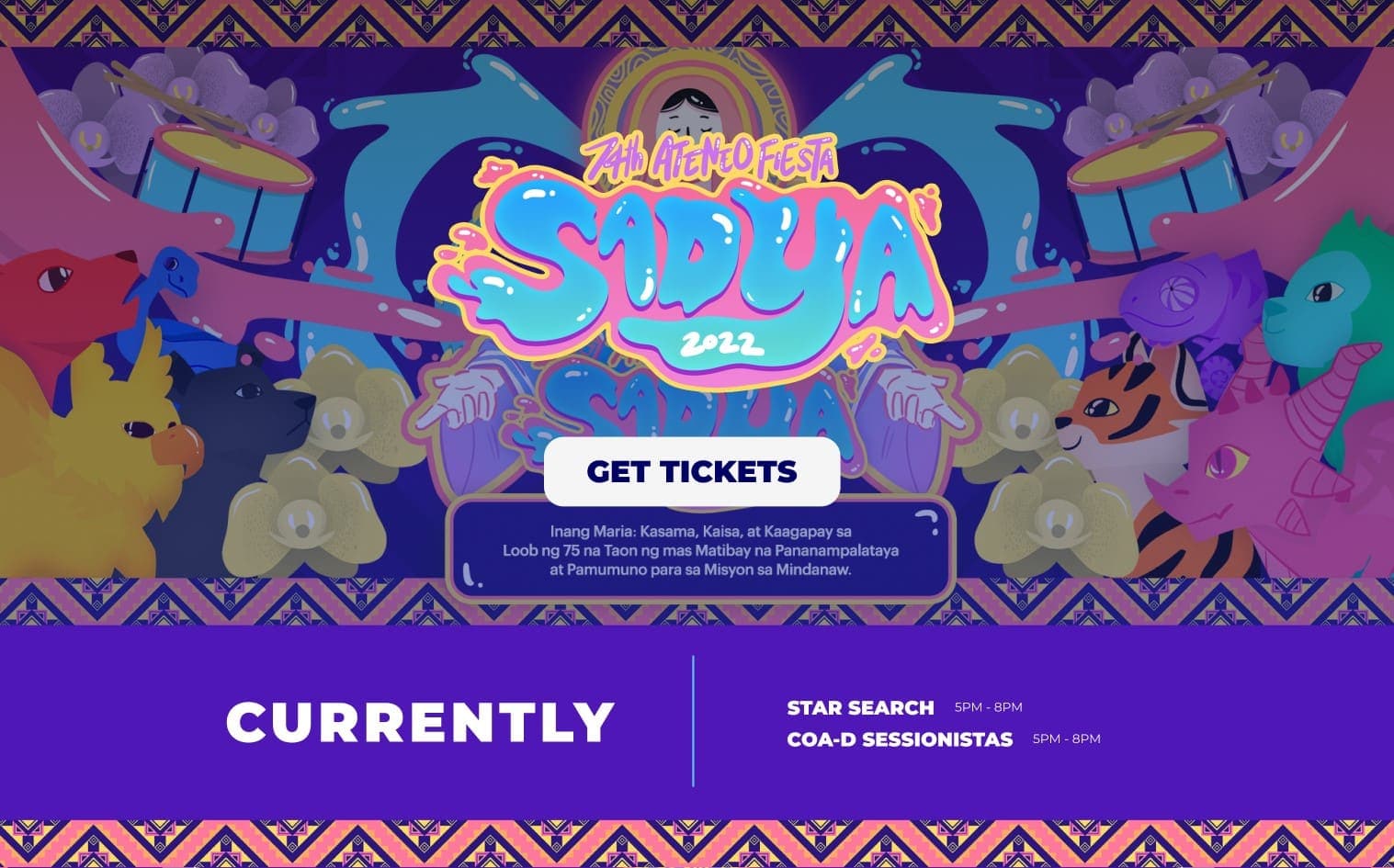 The Sadya 2022 website on desktop
