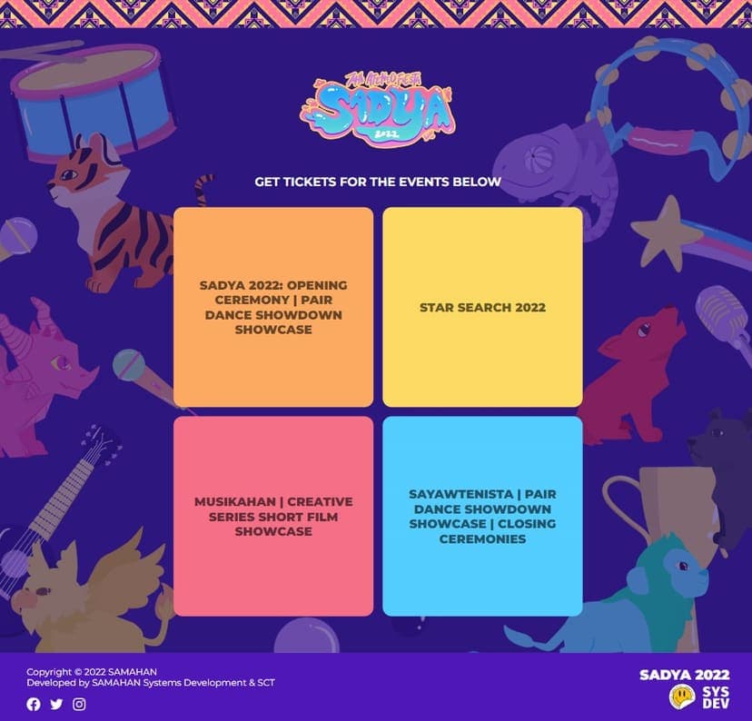 The Sadya 2022 website on desktop