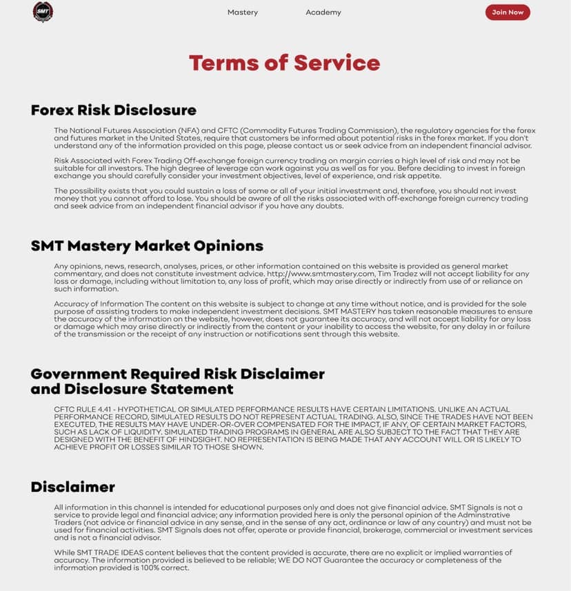 SMT Mastery & Academy on desktop